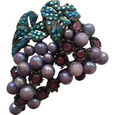 THELMA DEUTSCH Grape Cluster Brooch Pin Borealis … - image 1