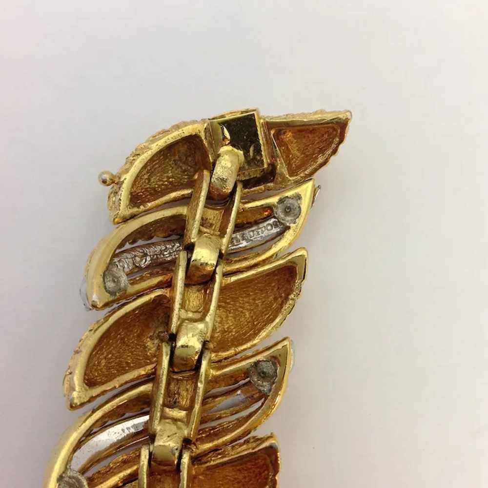 French Large Faux Diamond Gold Tone Bracelet 1970… - image 7