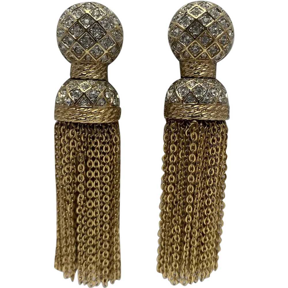 Swarovski Tassel Crystal Dangle Earrings - image 1