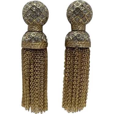 Swarovski Tassel Crystal Dangle Earrings - image 1