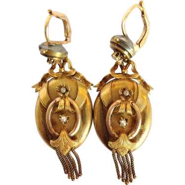 Victorian Earrings Pearl 14K Gold