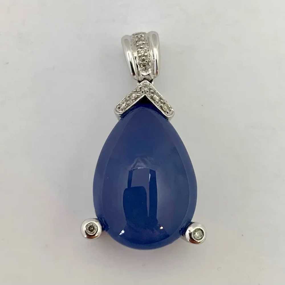 Chalcedony Diamond 14K Pendant Estate - image 2