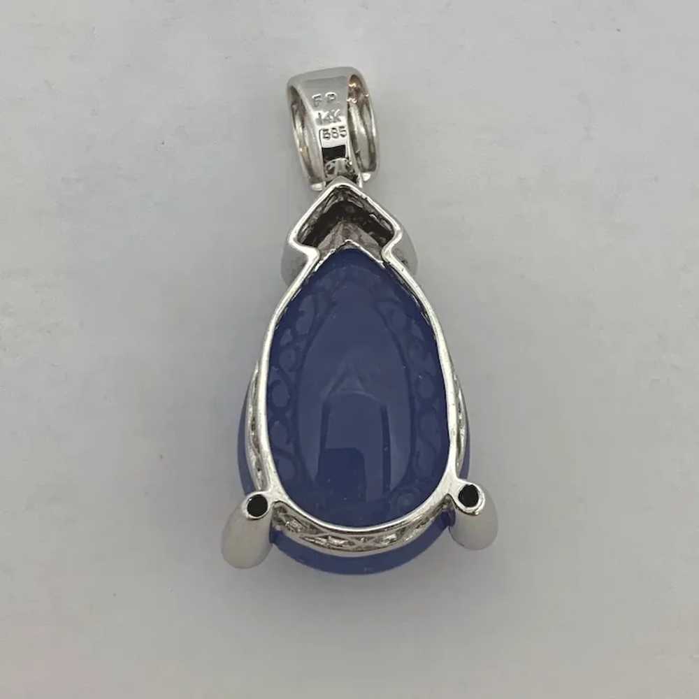 Chalcedony Diamond 14K Pendant Estate - image 3