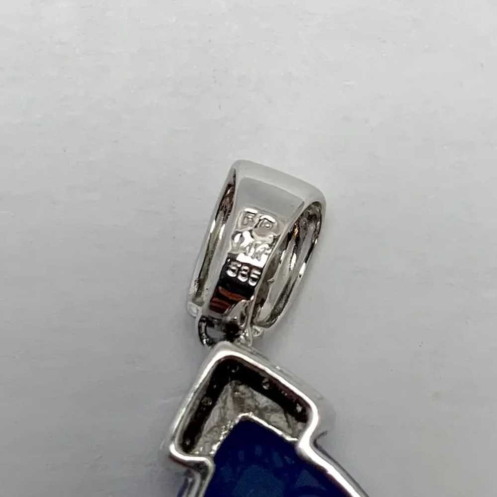 Chalcedony Diamond 14K Pendant Estate - image 4