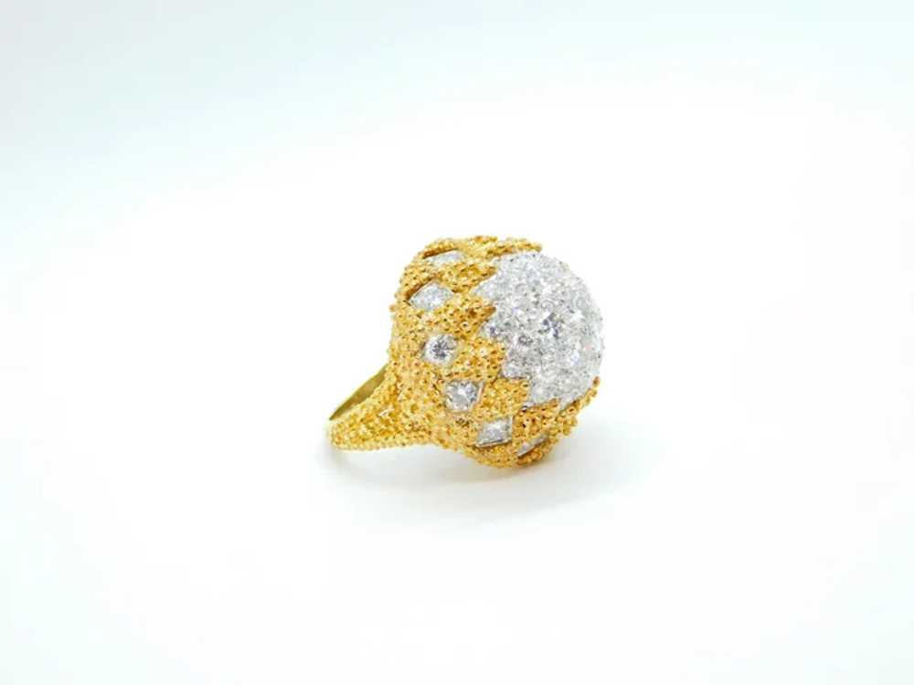 Statement 4.15 ctw Diamond Domed Ring 18k Yellow … - image 2