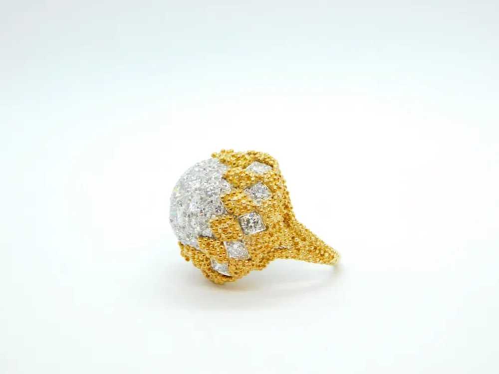 Statement 4.15 ctw Diamond Domed Ring 18k Yellow … - image 3