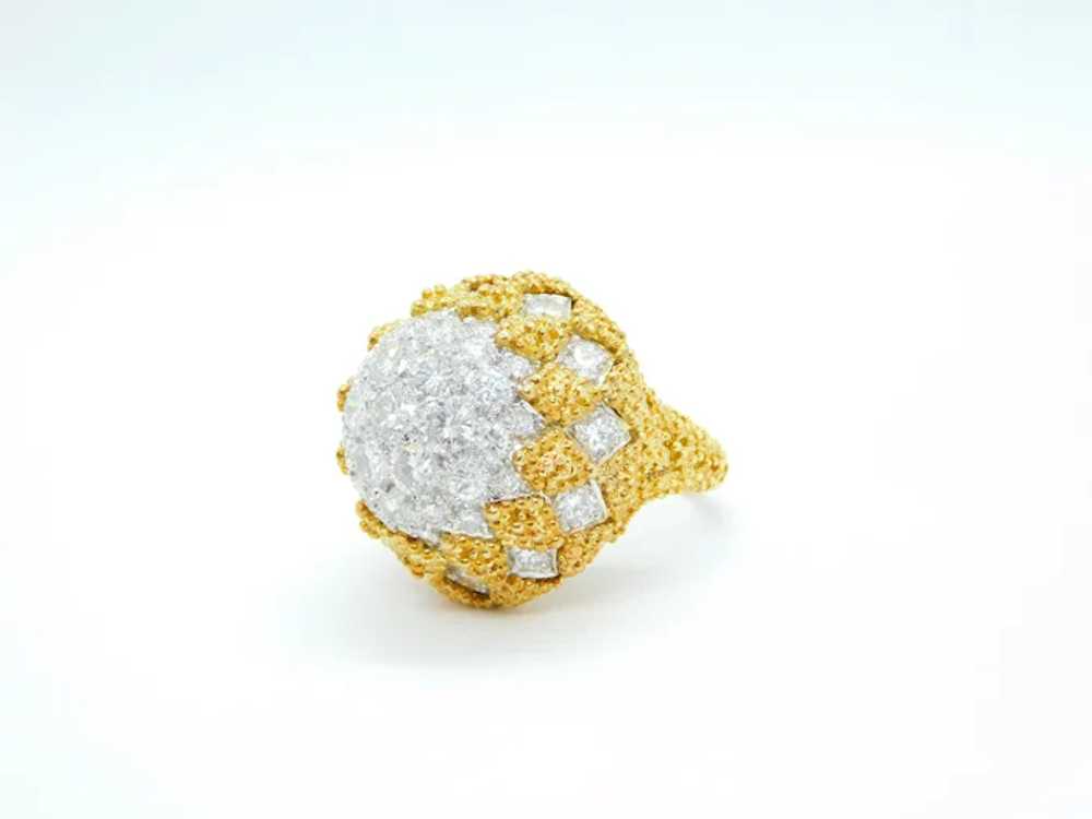 Statement 4.15 ctw Diamond Domed Ring 18k Yellow … - image 4