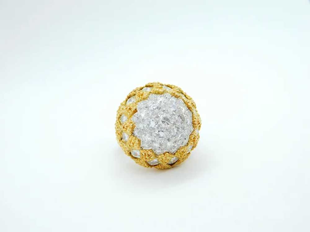 Statement 4.15 ctw Diamond Domed Ring 18k Yellow … - image 5