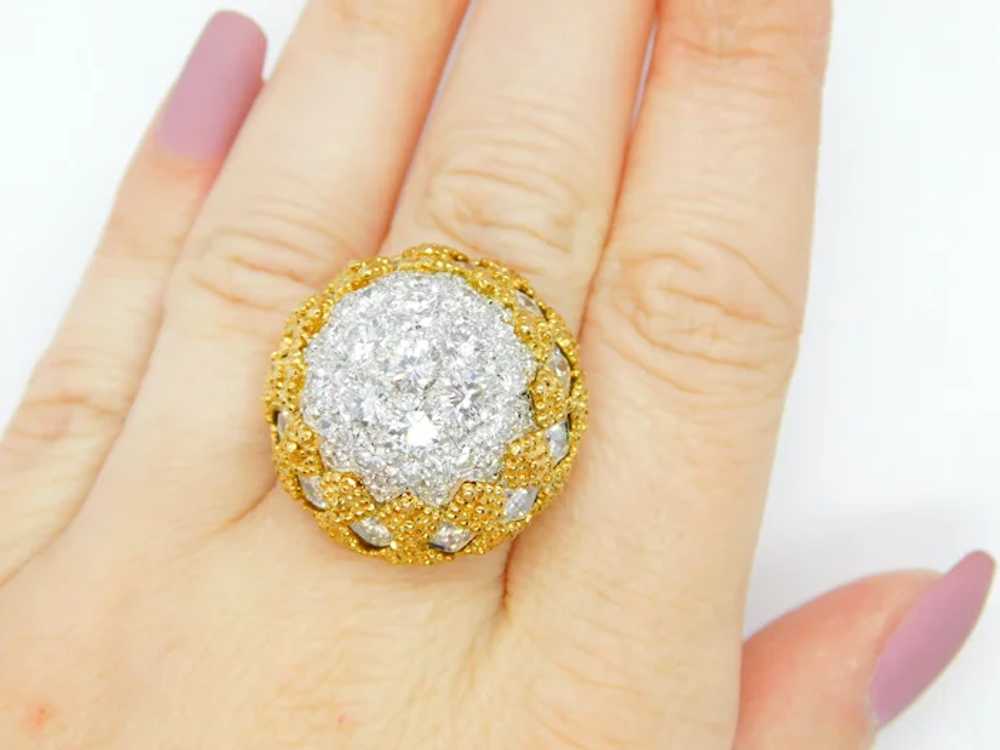 Statement 4.15 ctw Diamond Domed Ring 18k Yellow … - image 9