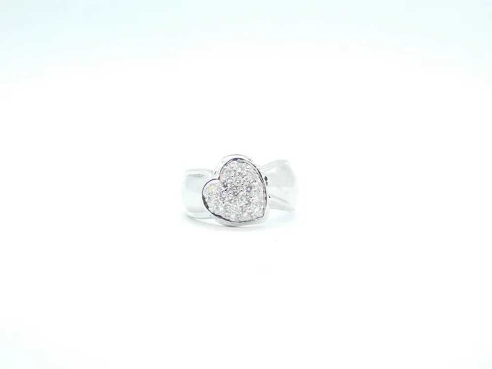 .50 ctw Diamond Pave Heart Ring 18k White Gold - image 2