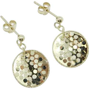 Sequin Disk Dangle Earrings 14k Yellow Gold