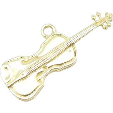 Violin Charm 14k Yellow Gold