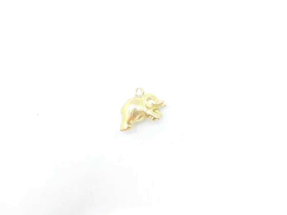 Solid Elephant Charm 14k Yellow Gold - image 4