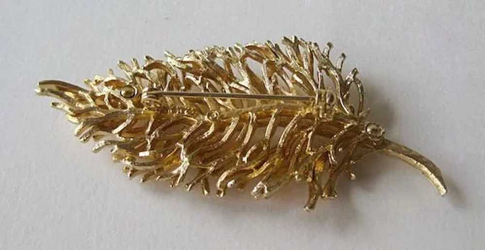 Coro Stylized Leaf Pin Gold-tone - image 2