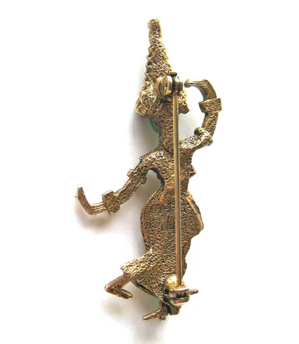 Vintage Female Siamese Dancer Simulated Jade Cabo… - image 2