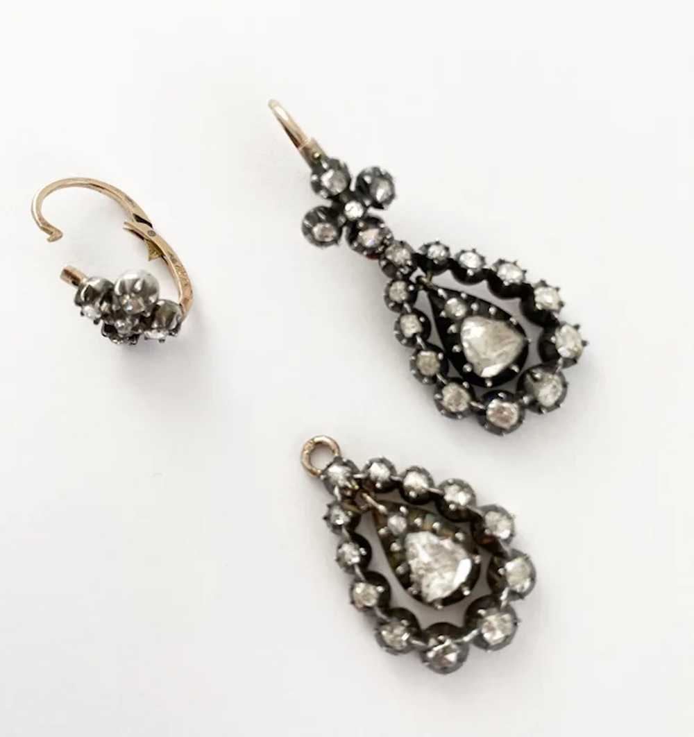 Grand Antique Diamond Georgian Earrings Circa 1830 - image 3