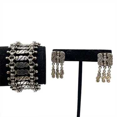 193 Vintage sterling Jose Anton bracelet and earr… - image 1