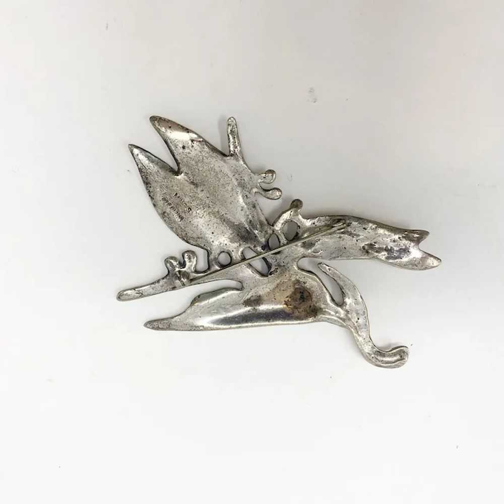 369 Ming's sterling bird of paradise brooch / pin - image 2