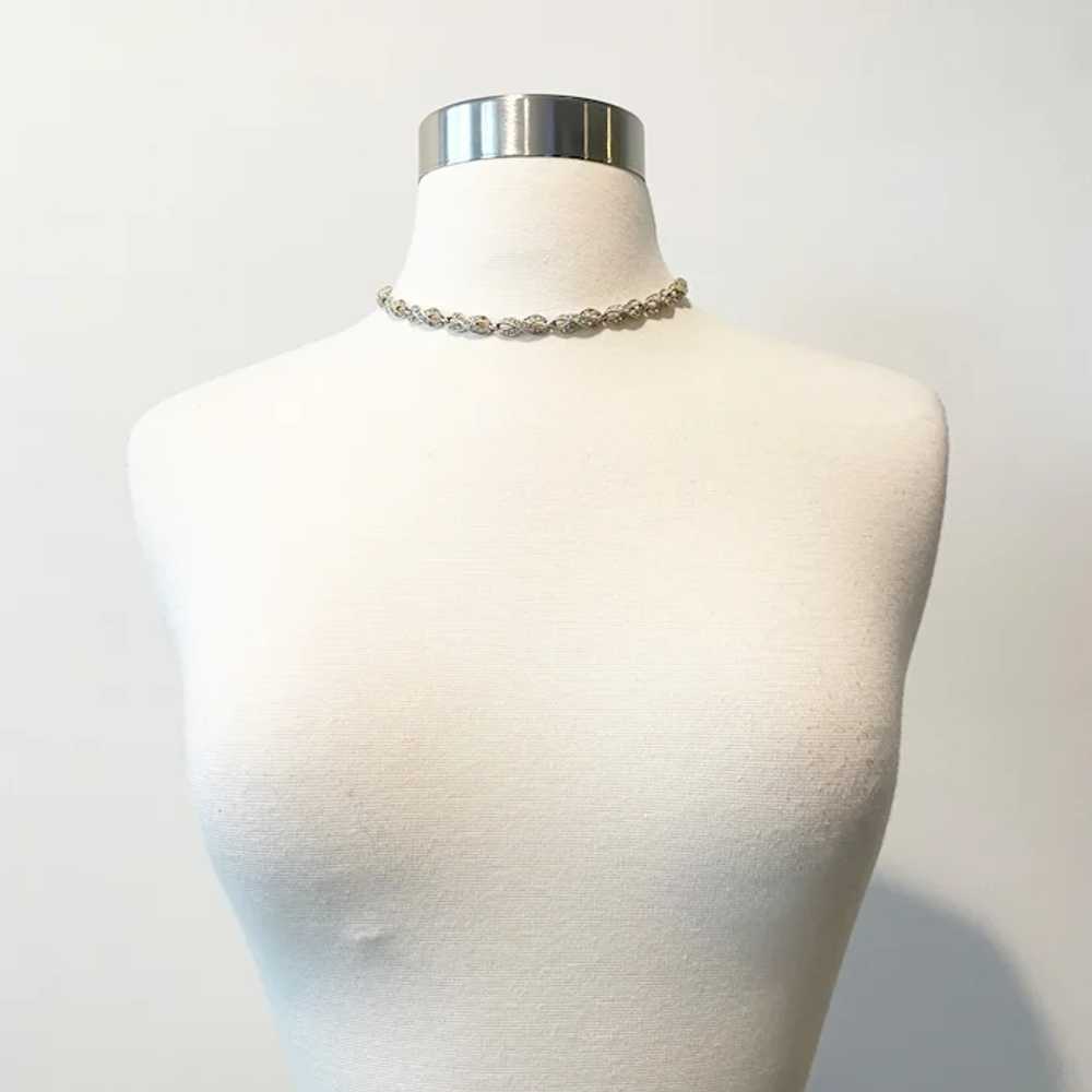 496 Vintage Bogoff rhinestone necklace and earrin… - image 2