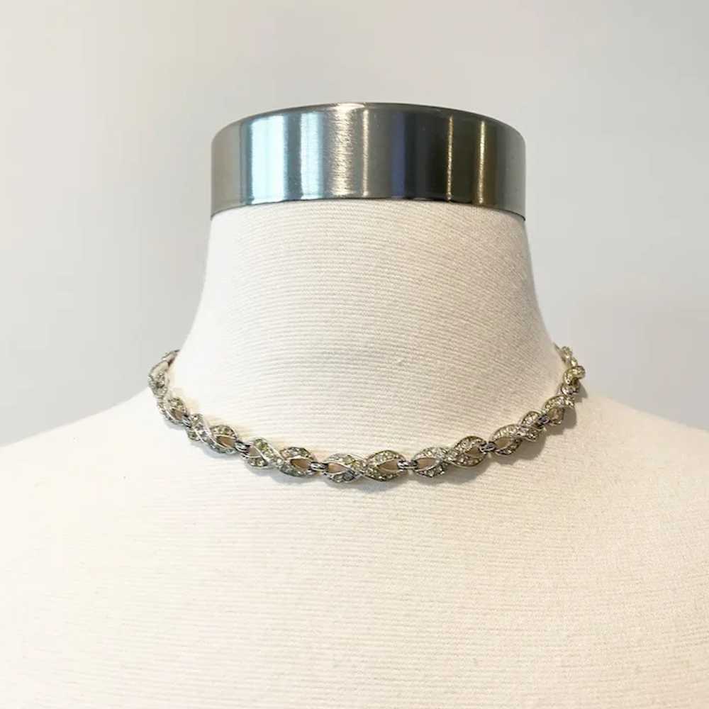 496 Vintage Bogoff rhinestone necklace and earrin… - image 3
