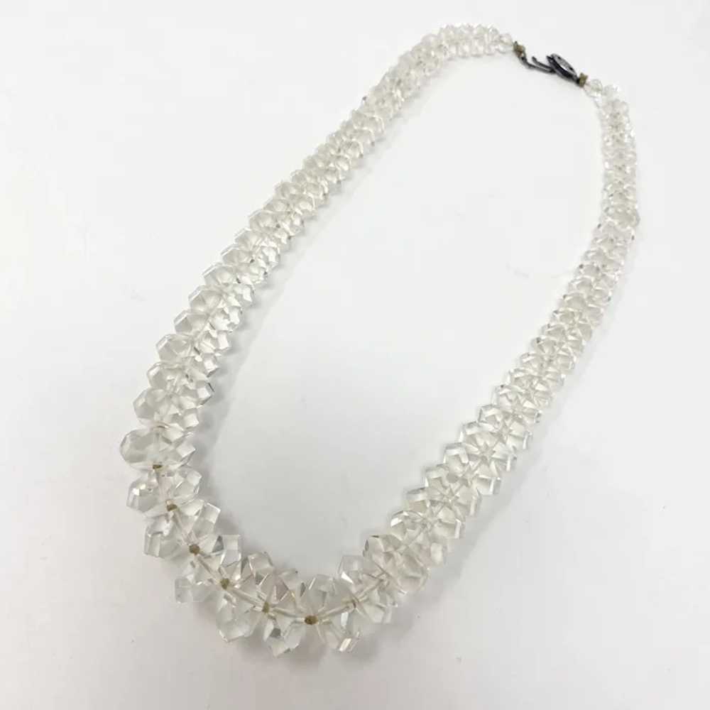 605 Vintage Sterling Faceted Quartz Crystal Ronde… - image 3
