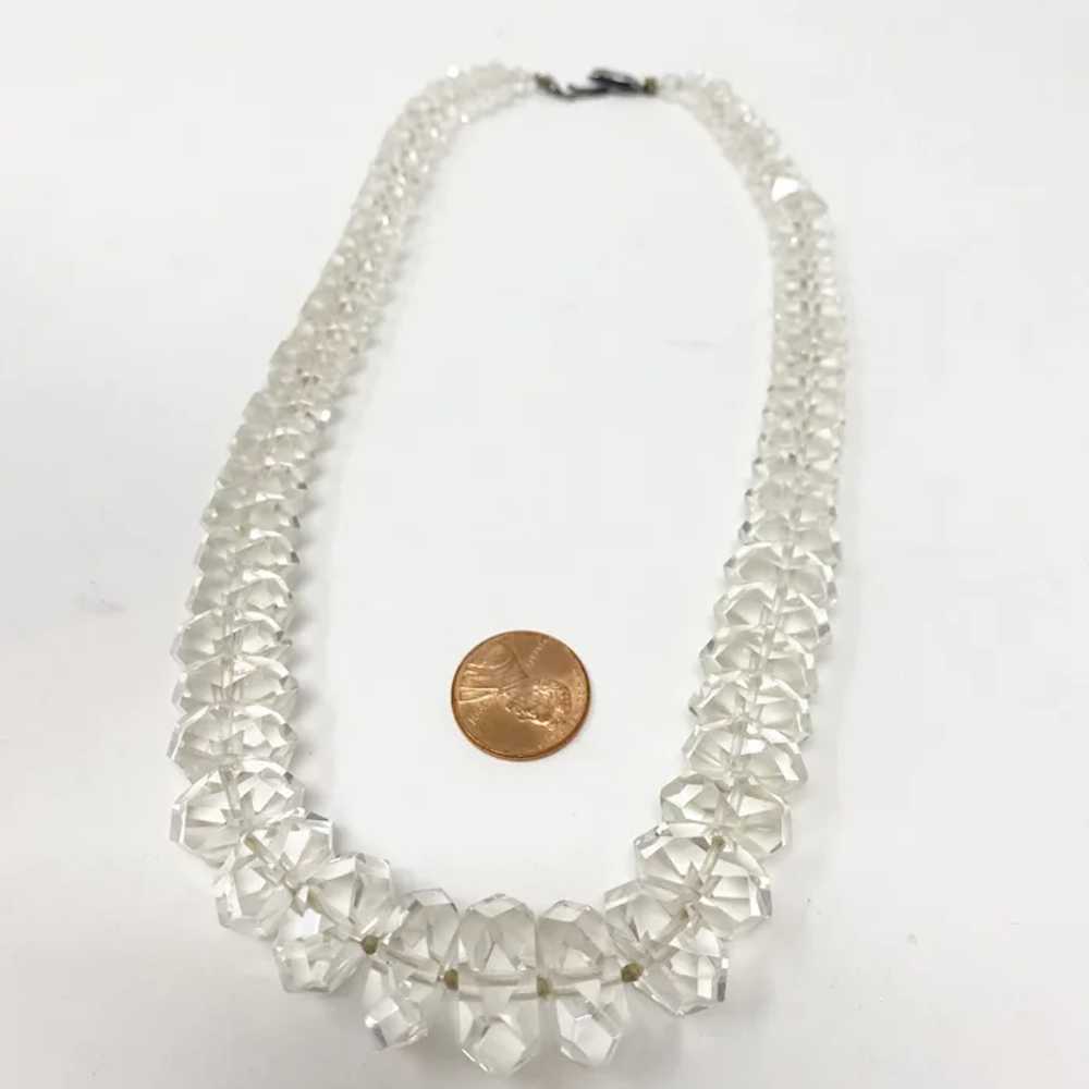 605 Vintage Sterling Faceted Quartz Crystal Ronde… - image 4