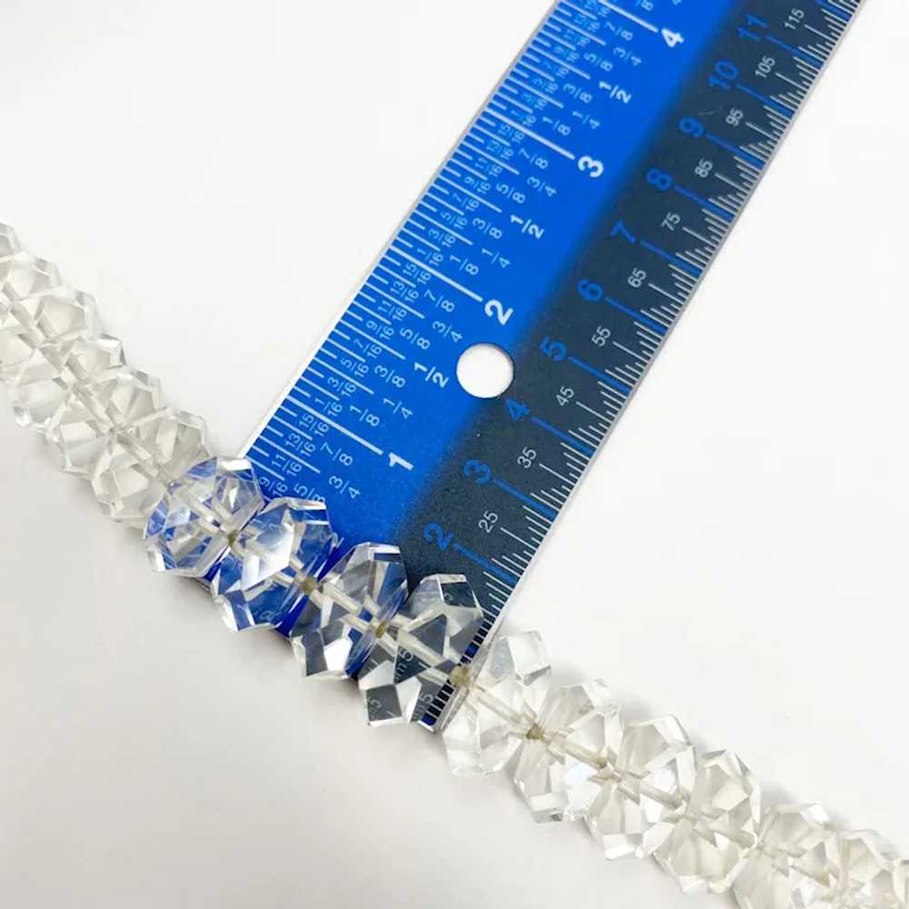 605 Vintage Sterling Faceted Quartz Crystal Ronde… - image 7