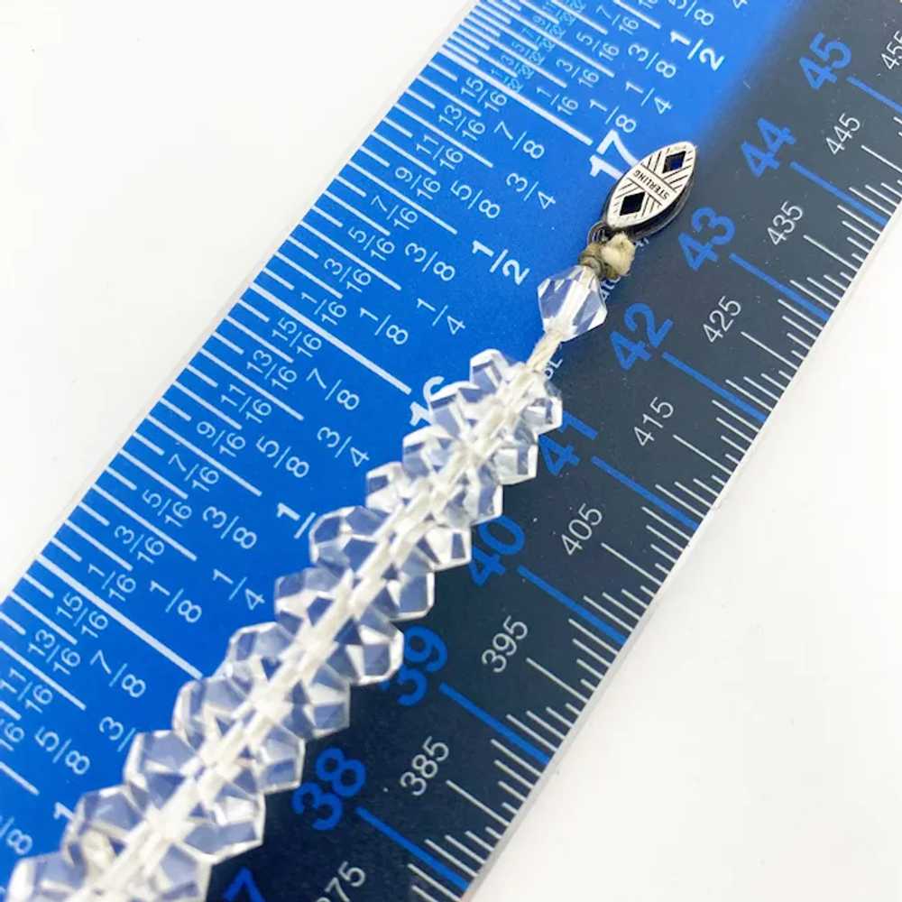 605 Vintage Sterling Faceted Quartz Crystal Ronde… - image 8