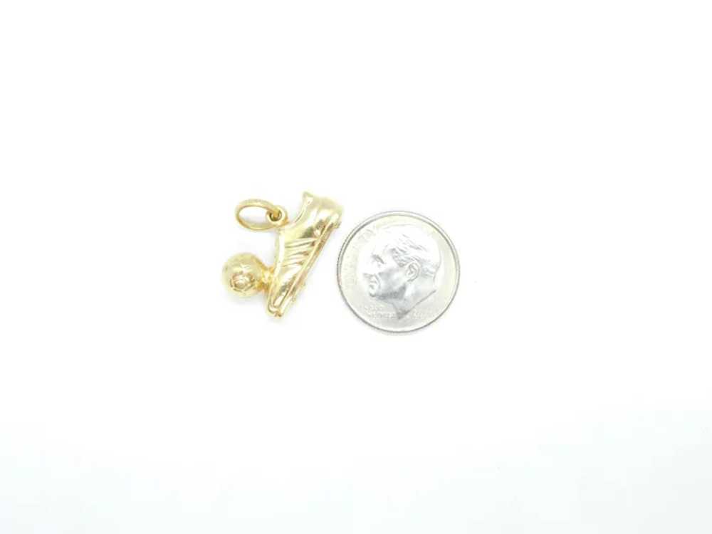 Puff Soccer Cleat and Ball Sports Charm 14k Yello… - image 3
