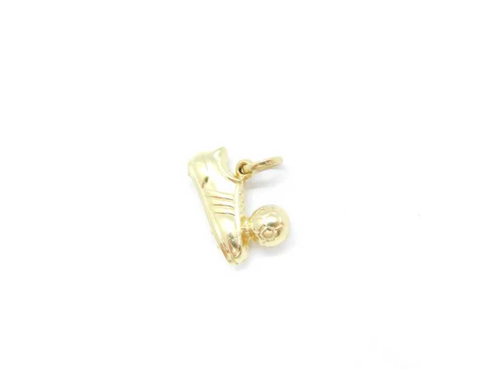 Puff Soccer Cleat and Ball Sports Charm 14k Yello… - image 4