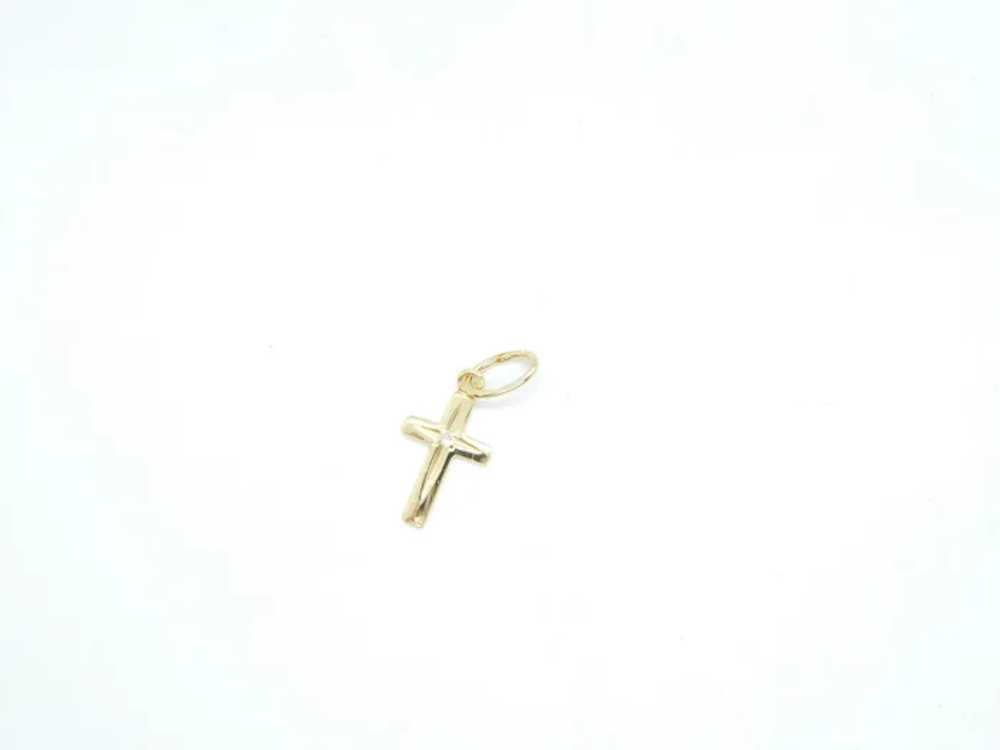 Tiny .005 Carat Diamond Cross Charm / Pendant 14k… - image 2