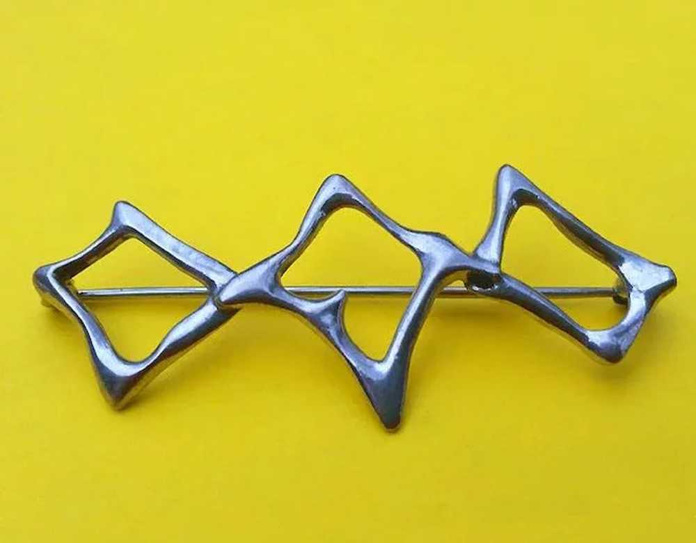 Mid-Century Modernist Sterling Silver Sculptural … - image 2