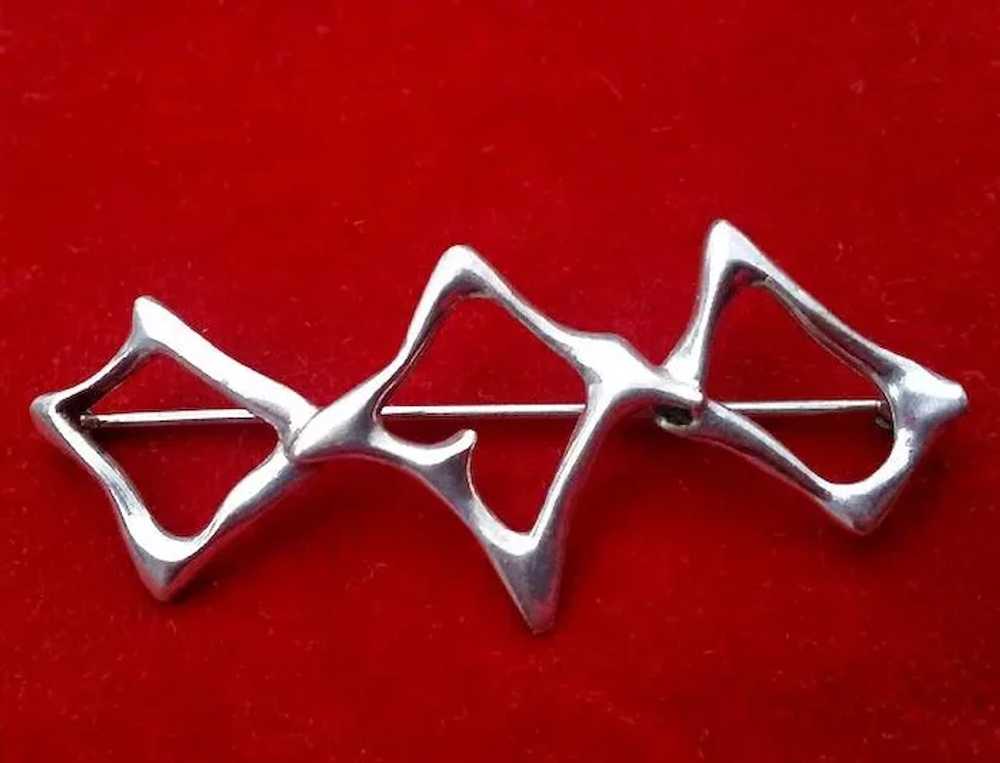 Mid-Century Modernist Sterling Silver Sculptural … - image 7