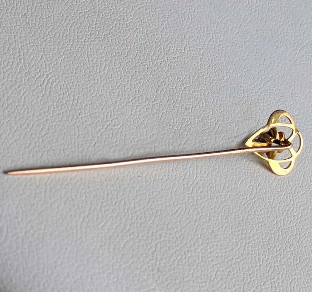 Victorian 10K Gold SAPPHIRE Buttercup Stickpin St… - image 3
