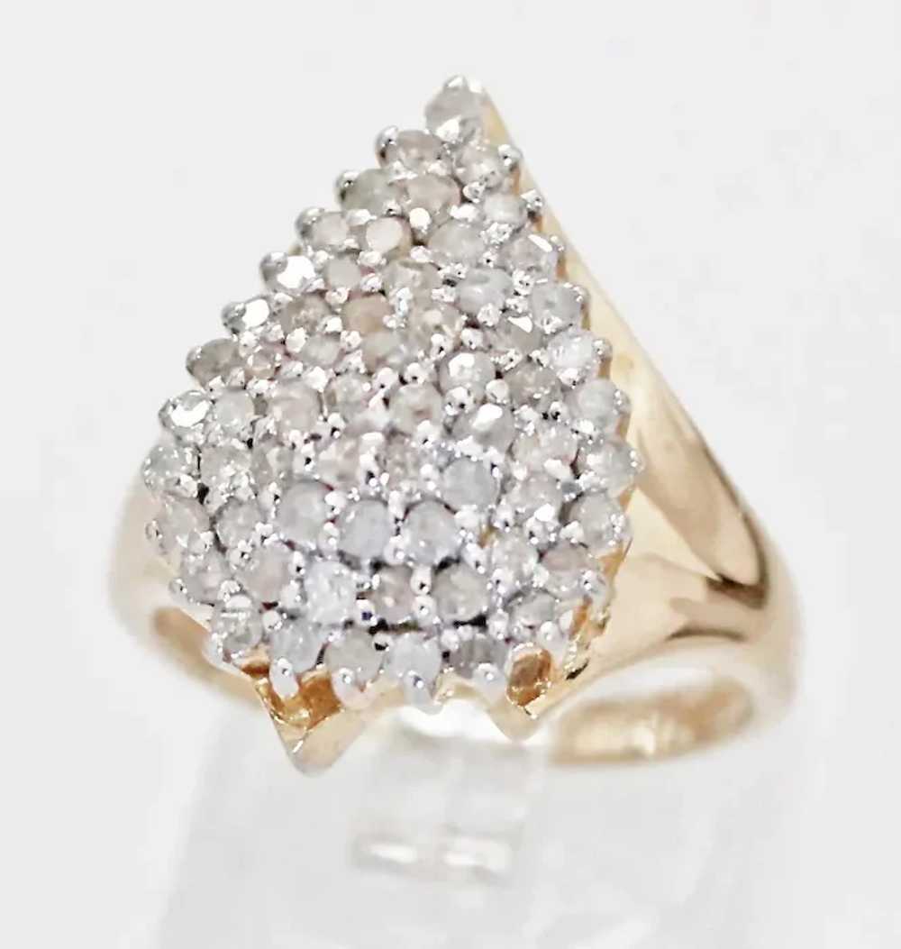 1.6 Ctw Diamond Encrusted Pointed Cluster Cocktai… - image 3