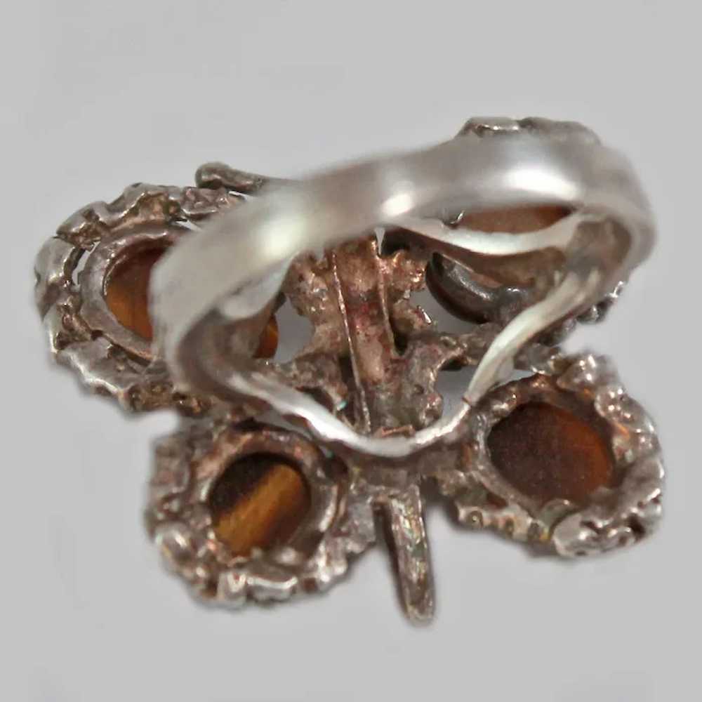 Mexican Tigers Eye Brutalist Butterfly Sterling S… - image 6
