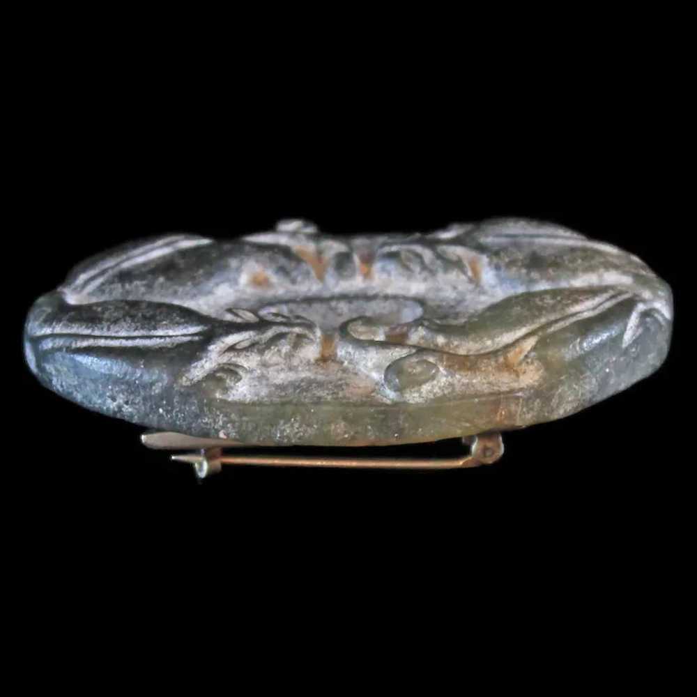 Antique Egyptian Carved Mystic Eye Nephrite Jade … - image 3