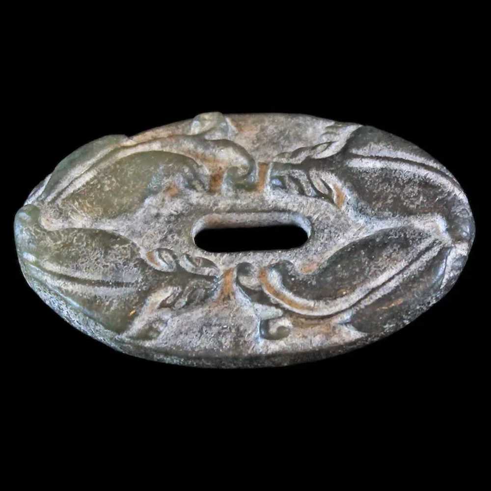 Antique Egyptian Carved Mystic Eye Nephrite Jade … - image 5