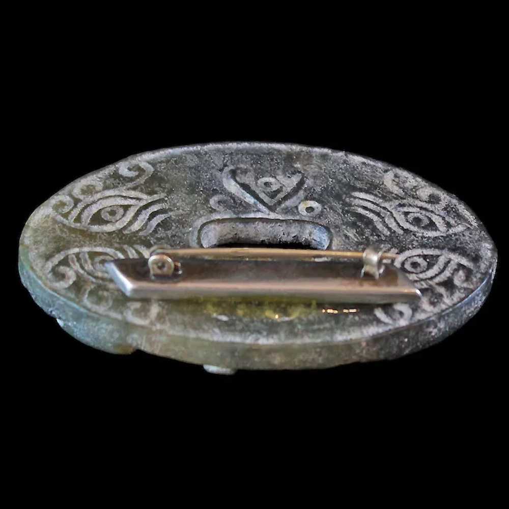 Antique Egyptian Carved Mystic Eye Nephrite Jade … - image 7