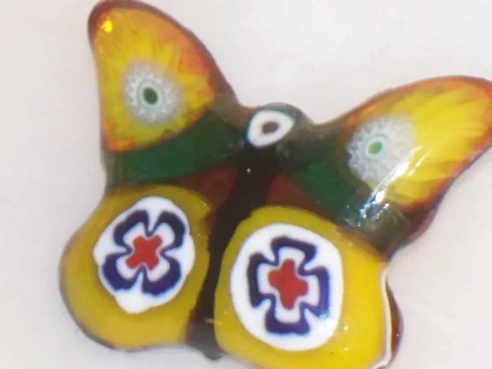 Vintage Tiny Yellow Butterfly Pin Venetian Glass … - image 6