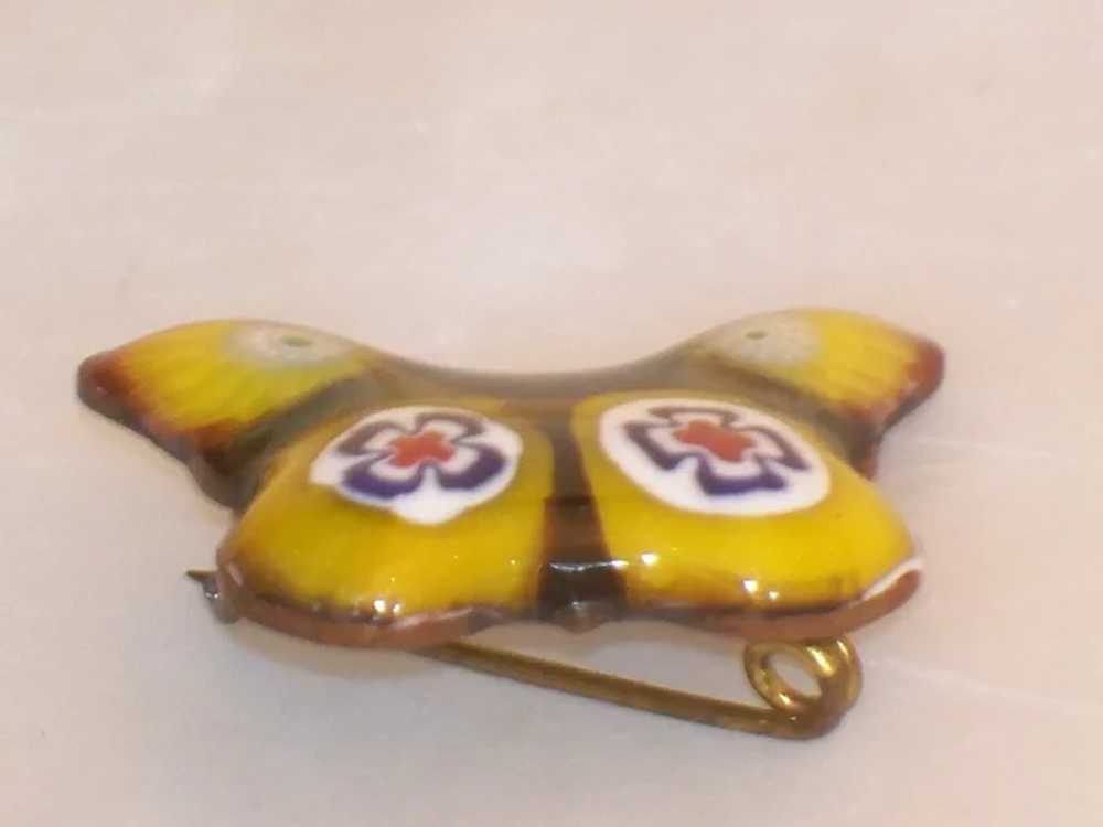 Vintage Tiny Yellow Butterfly Pin Venetian Glass … - image 7