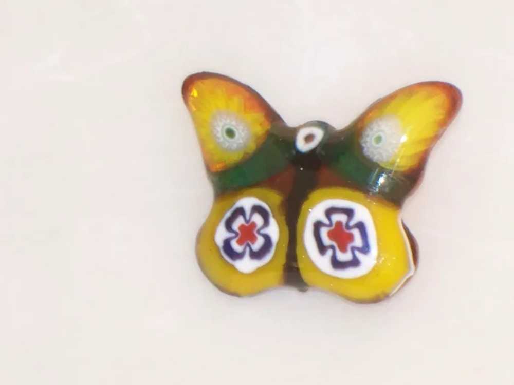 Vintage Tiny Yellow Butterfly Pin Venetian Glass … - image 9