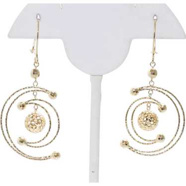 Gorgeous 14KT Yellow Gold Moon Earrings - image 1