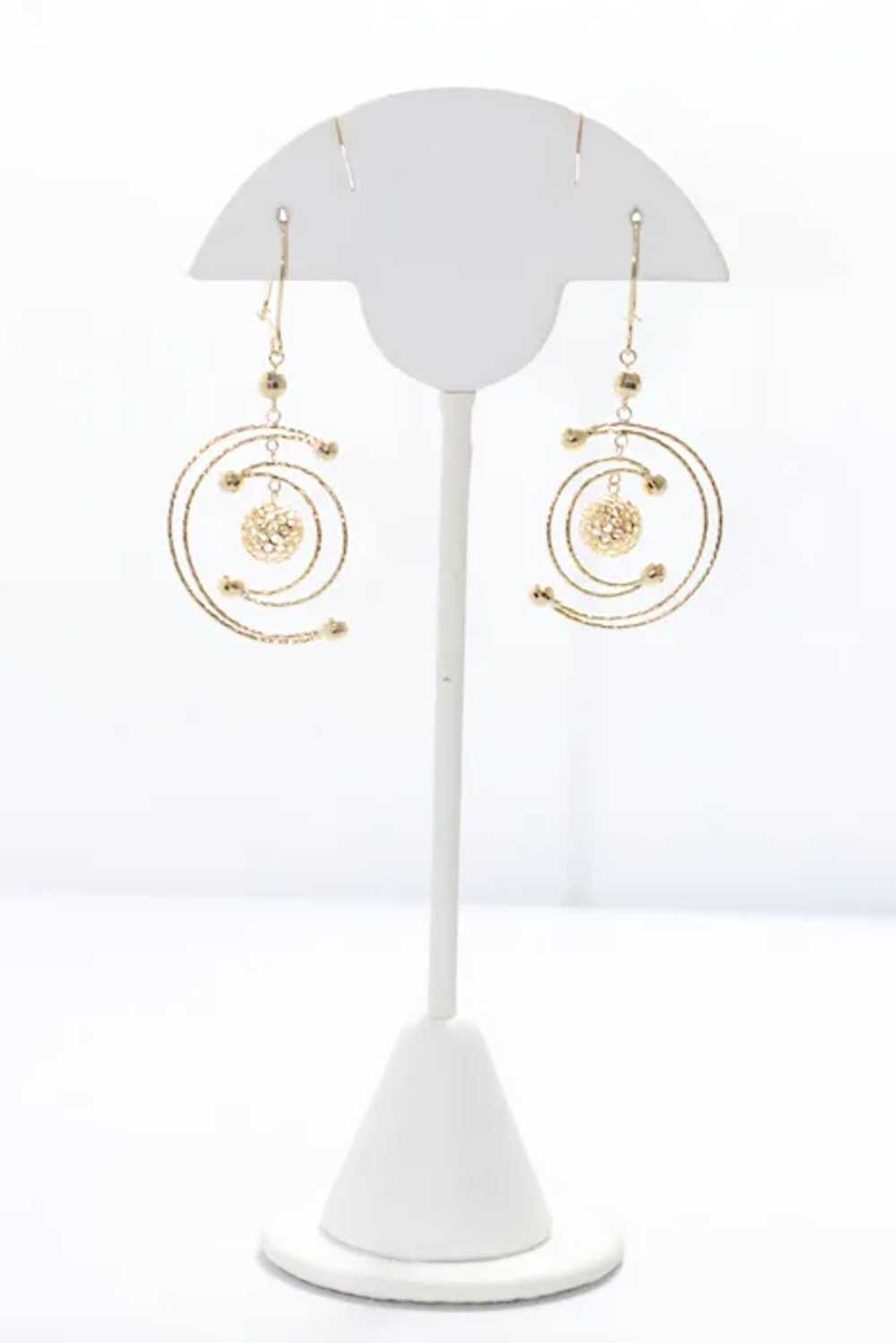Gorgeous 14KT Yellow Gold Moon Earrings - image 2
