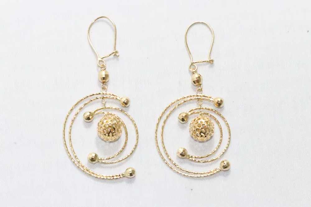 Gorgeous 14KT Yellow Gold Moon Earrings - image 3