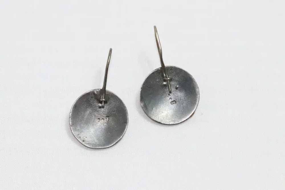 Vintage Sterling Silver Garnet Earrings - image 4