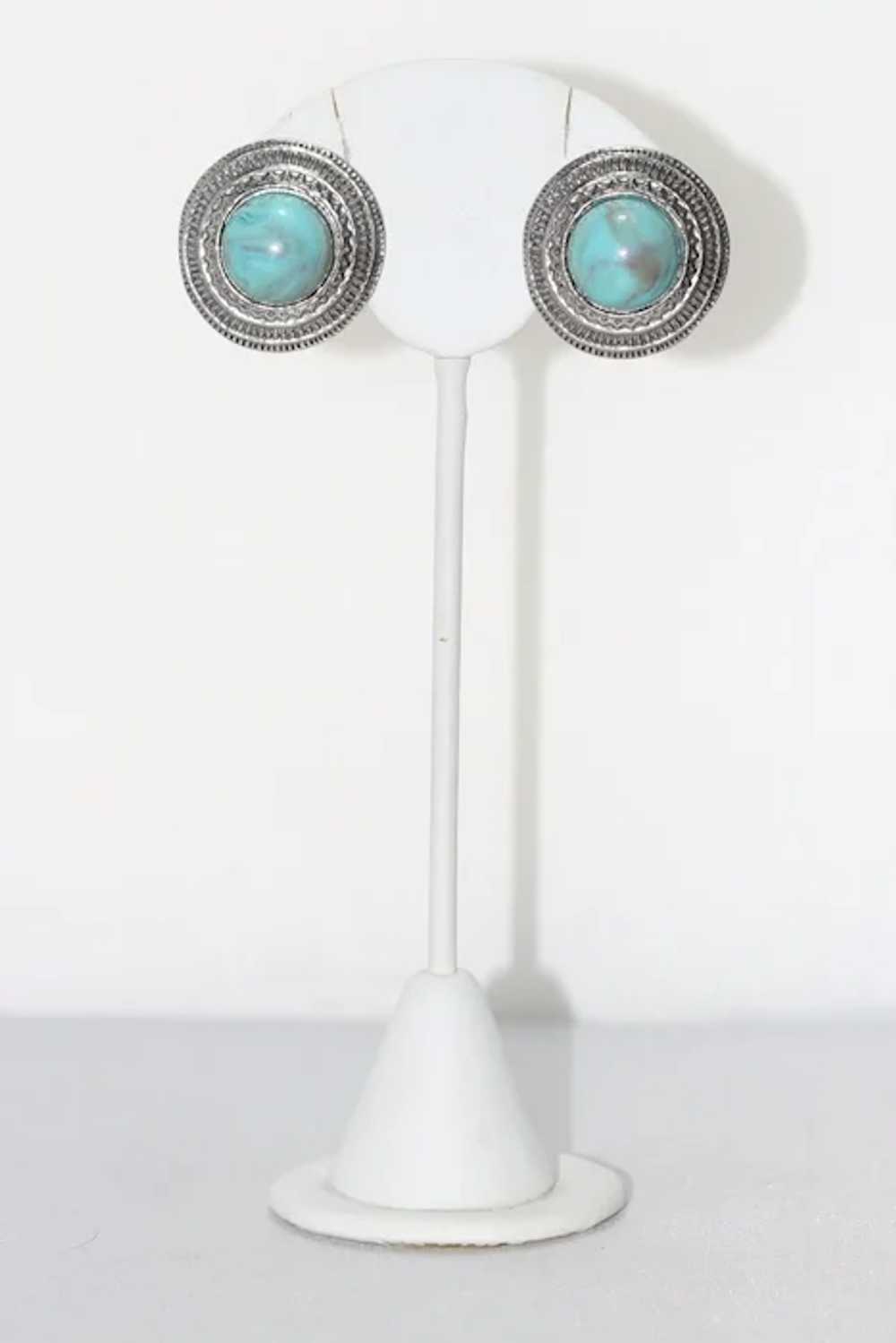 Vintage Turquoise Earrings - image 3