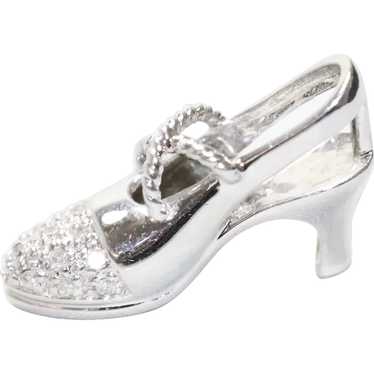 14KT White Gold .14CT Heel Shoe Pendant