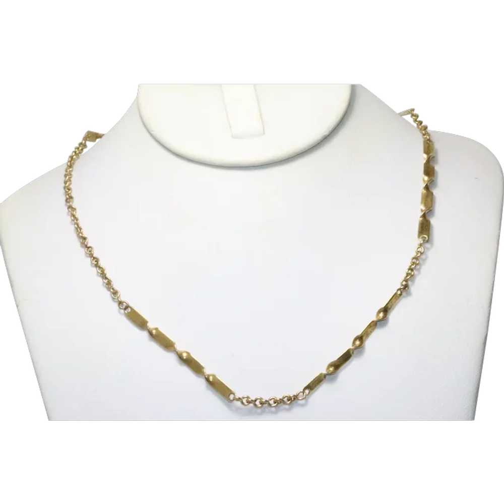 Vintage Costume Gold  Twisting Link Cable Chain - image 1