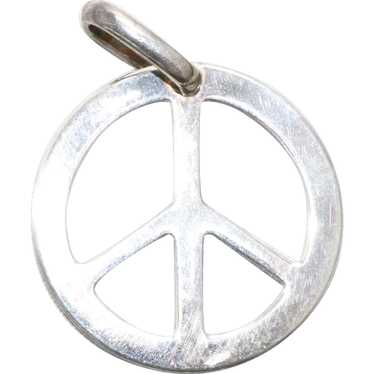 Sterling Silver Peace Sign Pendant - image 1
